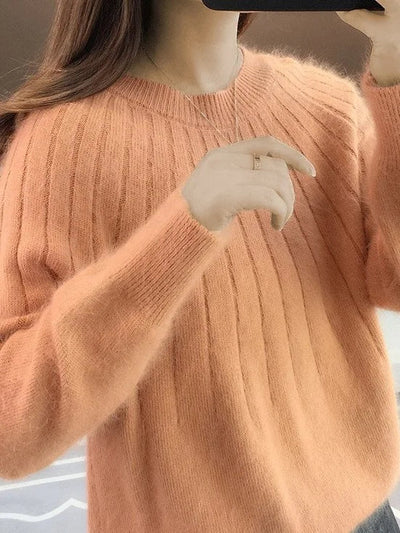 Shereen™ | Round Neck Fluffy Sweater