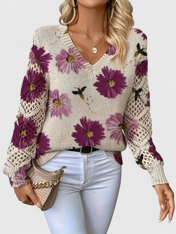 Kaitey™ | Elegant Floral Sweater
