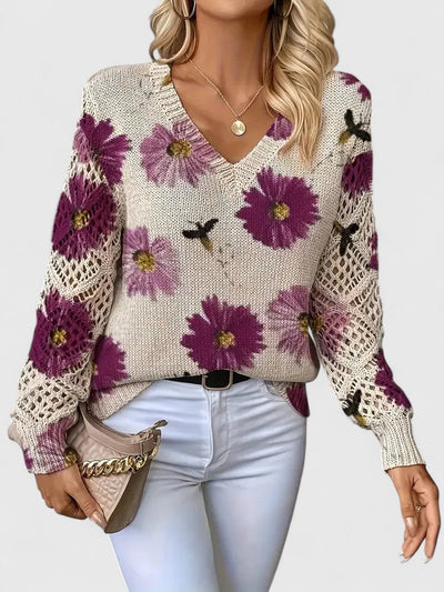 Kaitey™ | Elegant Floral Sweater