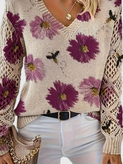 Kaitey™ | Elegant Floral Sweater