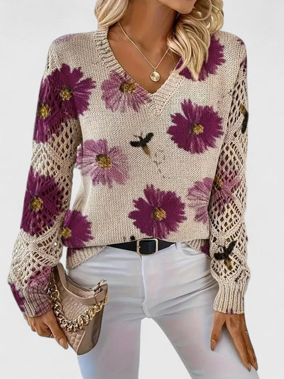 Kaitey™ | Elegant Floral Sweater