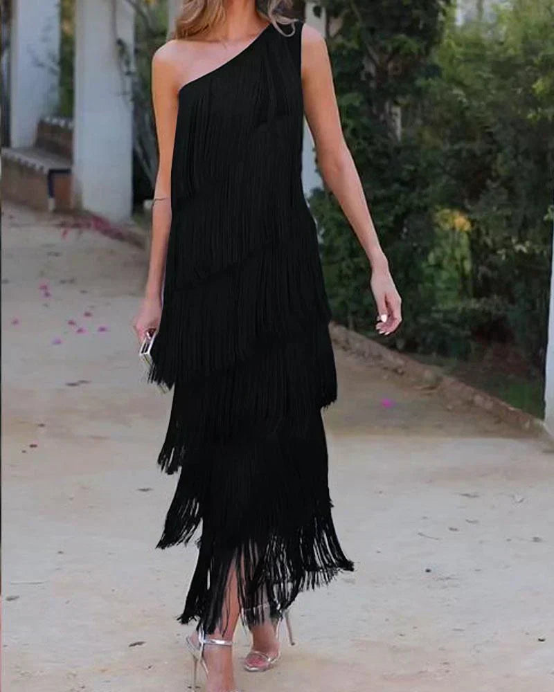 Daliana | Elegant Dress With Fringe