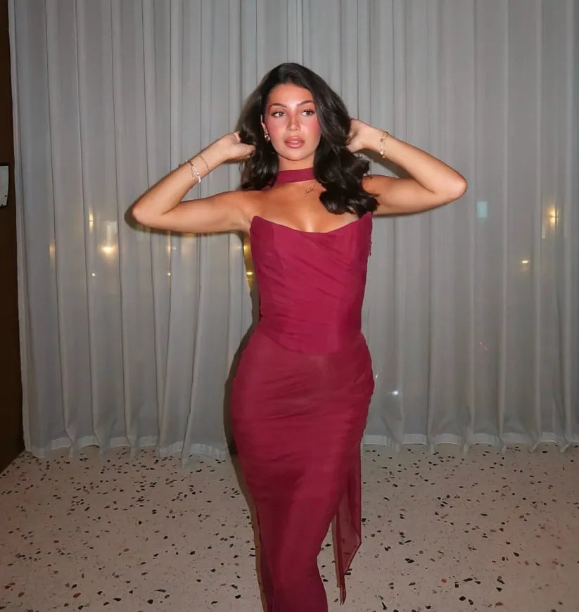 Aniyah™ | Strapless Bodycon Maxi Dress