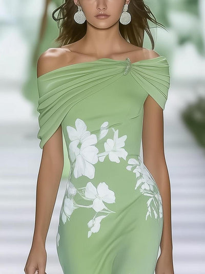Trisha | Fresh Short Sleeve Green Maxi Dress