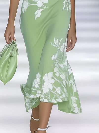 Trisha | Fresh Short Sleeve Green Maxi Dress