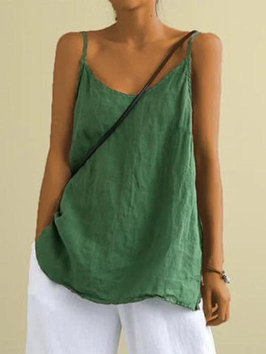 Janice™ | Spaghetti Strap Summer Linen Top