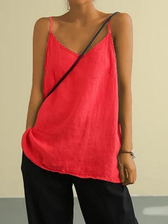 Janice™ | Spaghetti Strap Summer Linen Top