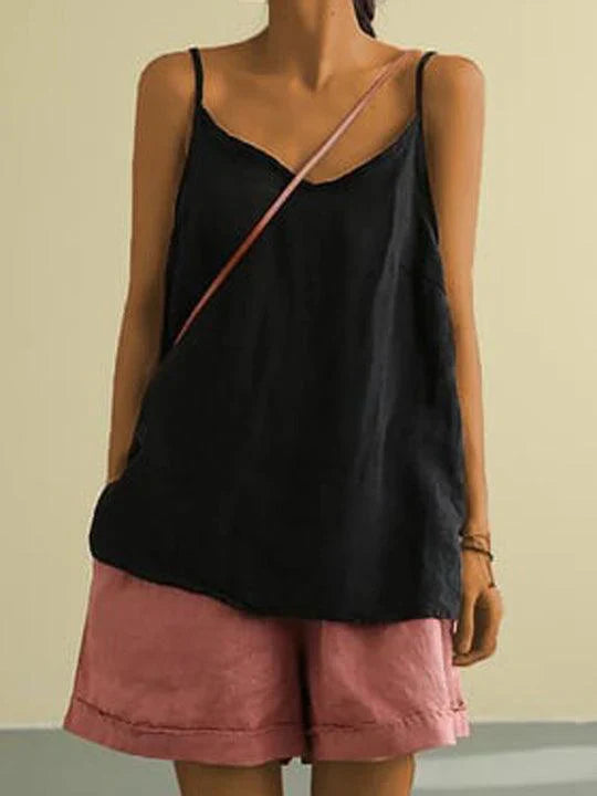 Janice™ | Spaghetti Strap Summer Linen Top