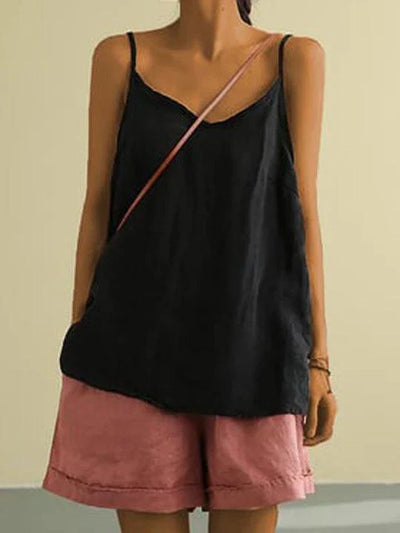 Janice™ | Spaghetti Strap Summer Linen Top