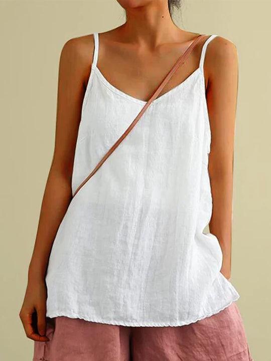Janice™ | Spaghetti Strap Summer Linen Top