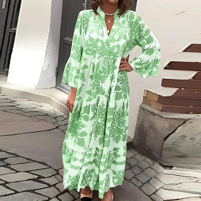 Philina - Flare Sleeve Boho Maxi Dress