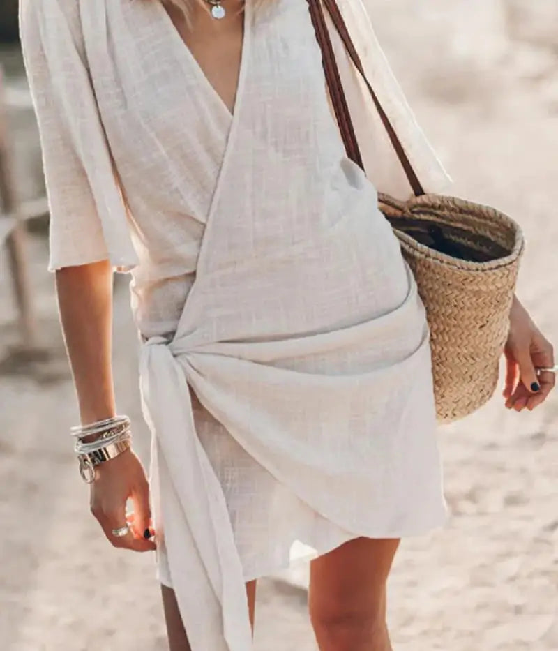 Angel | Linen V-Neck Dress