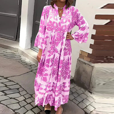 Philina - Flare Sleeve Boho Maxi Dress