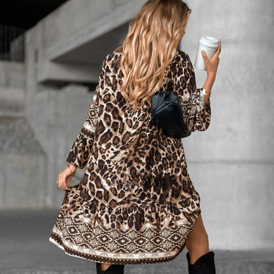 Pineda™ | Elegant Long Sleeves Dress With Printed